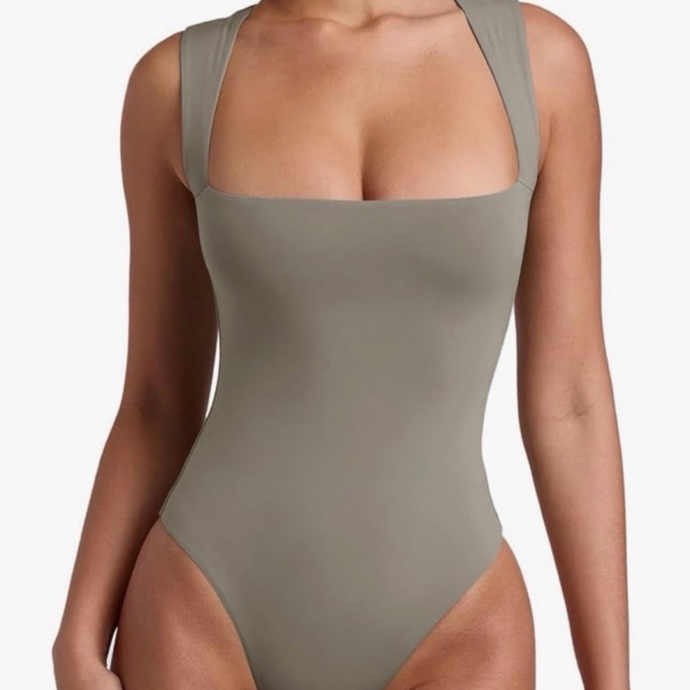 Sleek Olive Green One-Piece Bodysuit